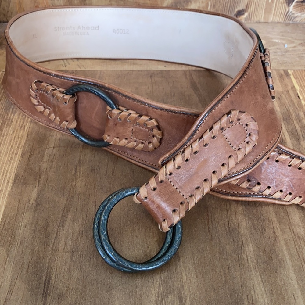 STREETS AHEAD HANDCRAFTED ITALIAN WIDE LEATHER BELT XL